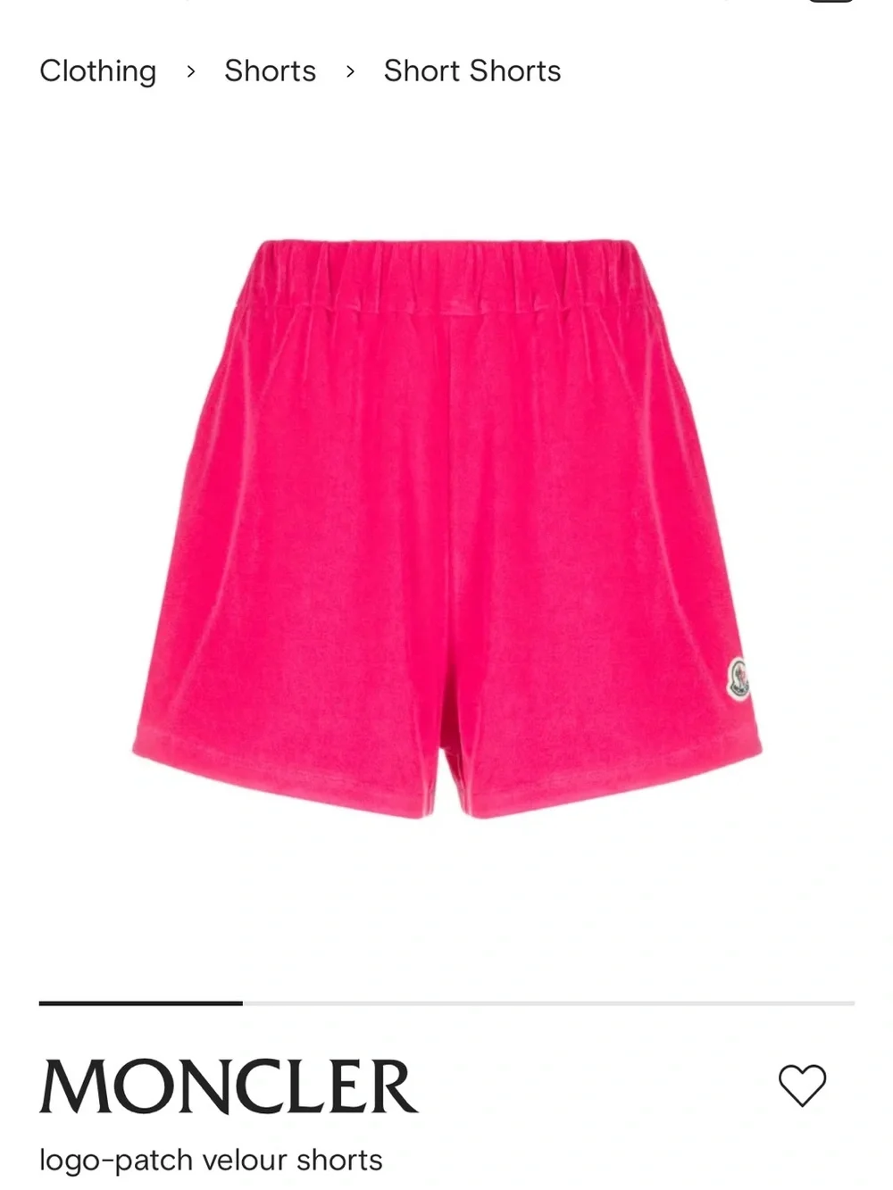 Moncler Hot Pink Terry Athletic Shorts